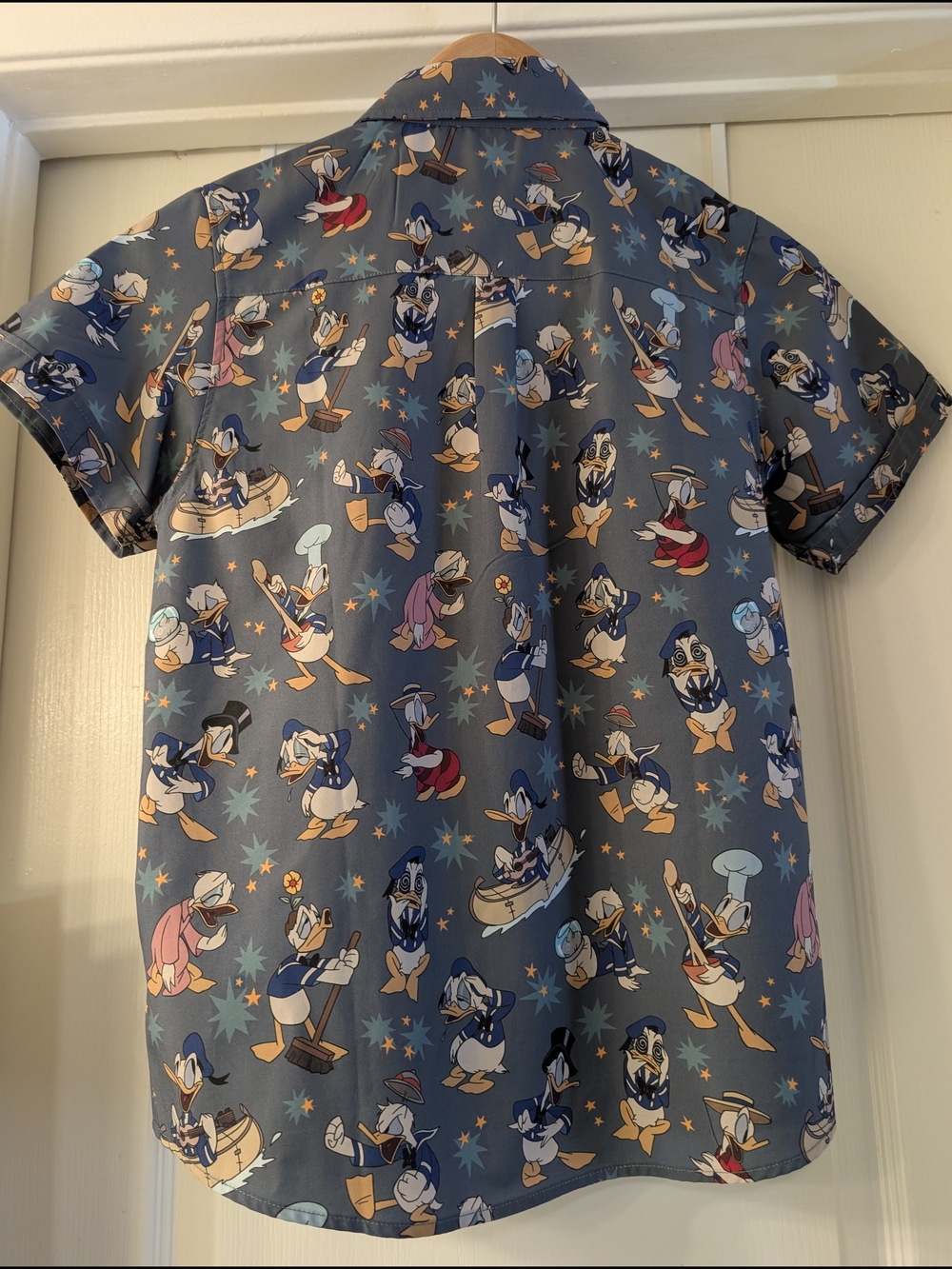 RSVLTS Navy Short-Sleeve Button-Down Shirt with Cartoon Print Size Youth Large - Picture 2 of 5